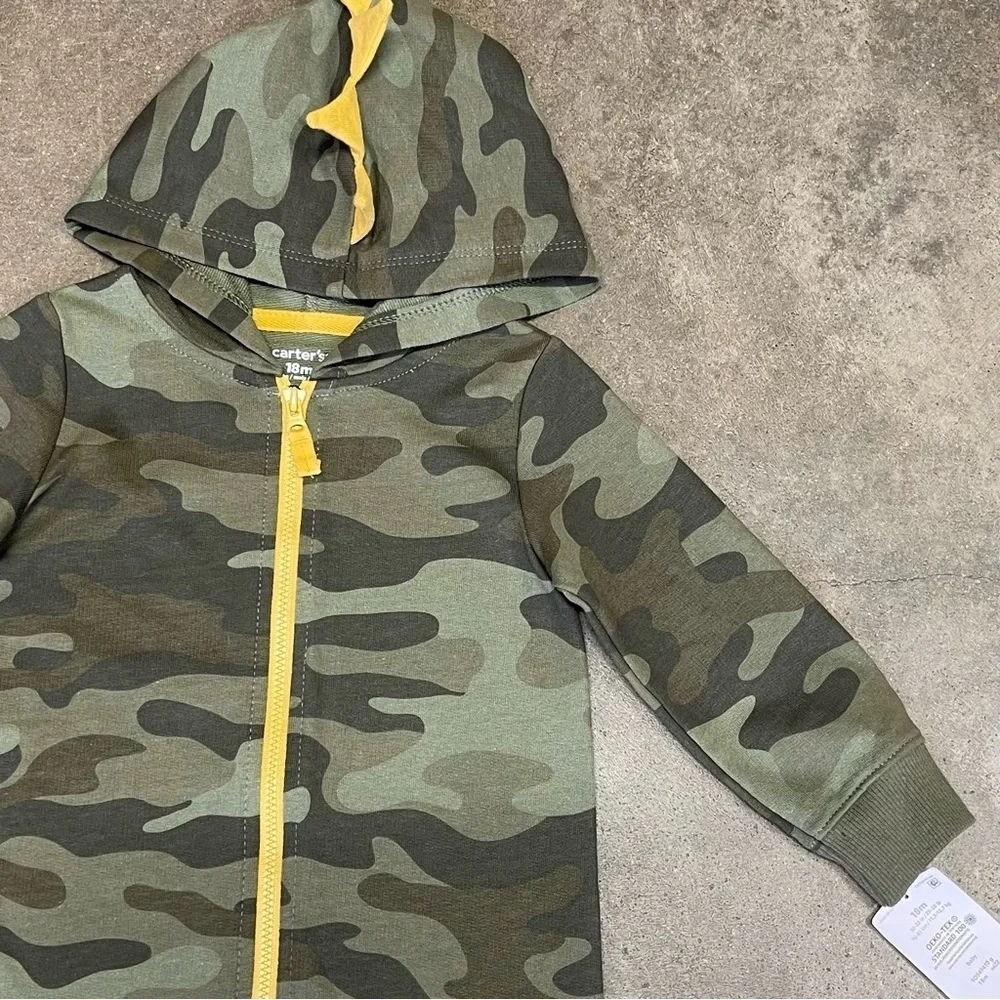 NWT Carter's Baby Camo Dinosaur Hooded One Piece 18 Months